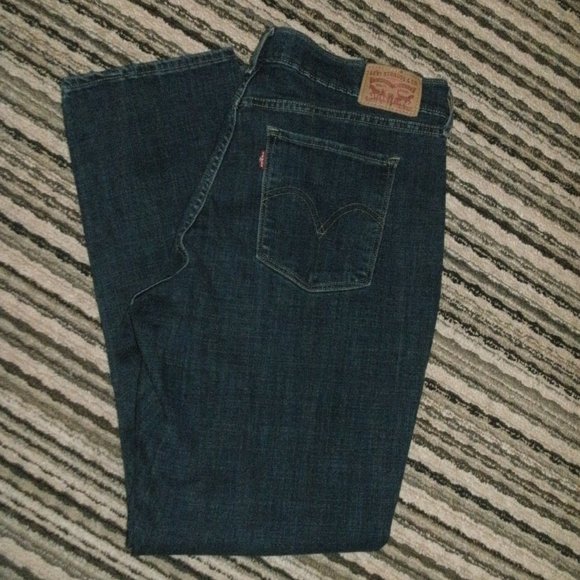 Levi's Denim Blue Jeans Classic Straight Stretch 5 Pocket Zipper Fly size 32 - Picture 2 of 2